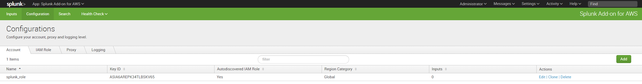 Splunk Configuration for VPC flow logs