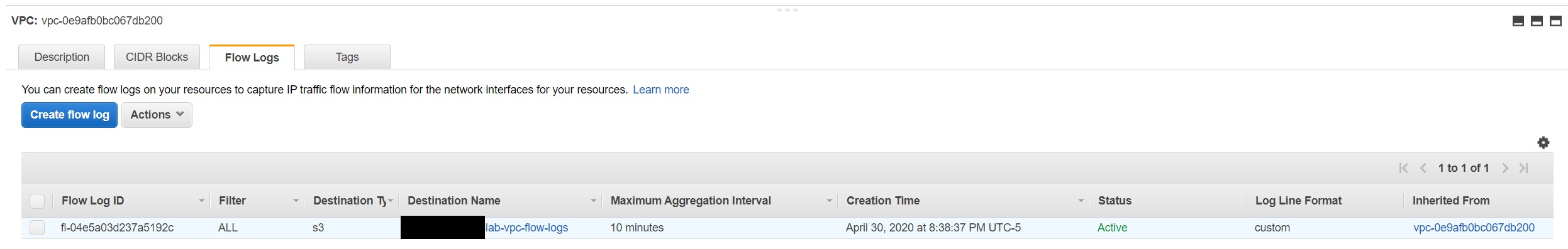 Splunk Configuration for VPC flow logs